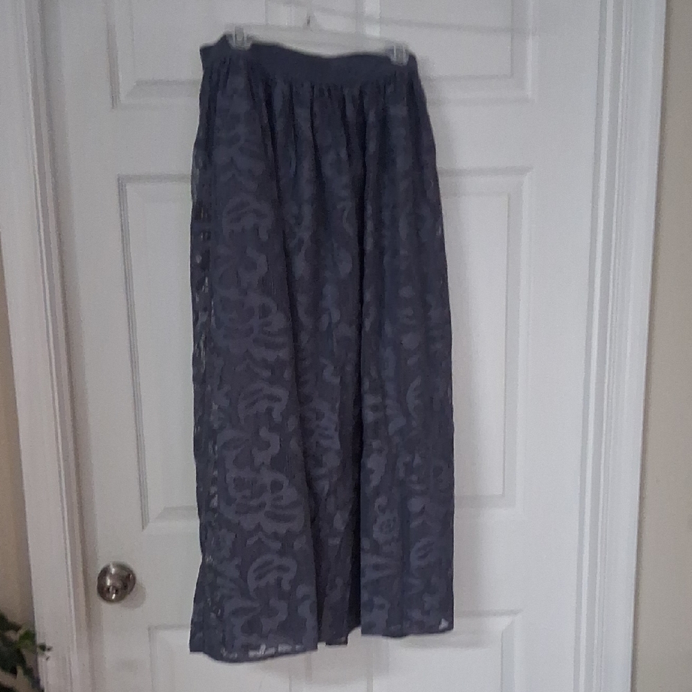 Lane Bryant Charcoal Floral Maxi Skirt